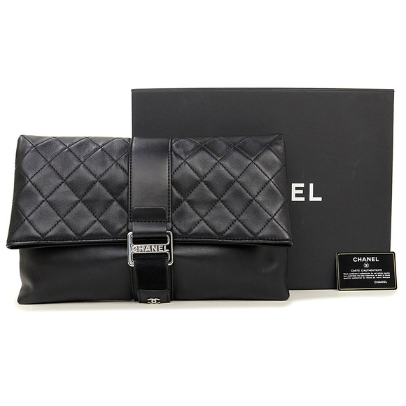 Chanel Bag Lambskin Hardware Clutch Black - Picture 1 of 14